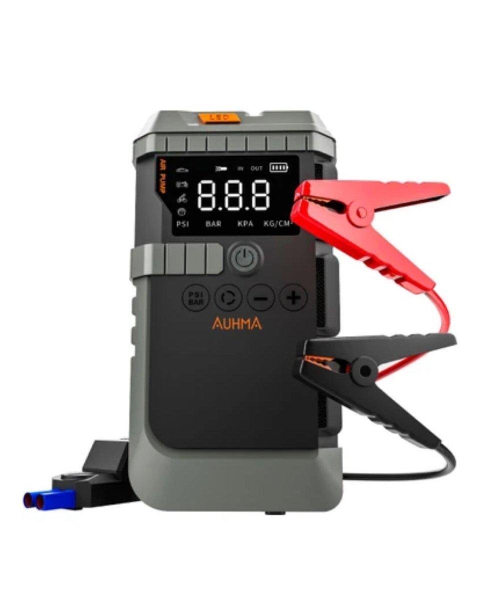 Araç Akü Takviye Powerbank Lastik Şişirme Kompresörü LED Işıklı Çok Fonksiyonlu Acil Durum Cihazı 4