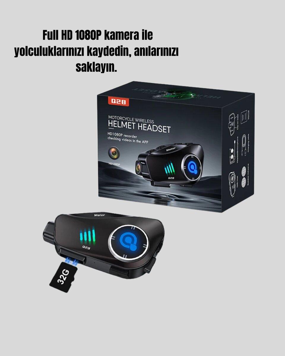 Q28 Kask Kulaklık 1080P HD Kamera – Bluetooth 5.3, Su Geçirmez, Gürültü Azaltma 3