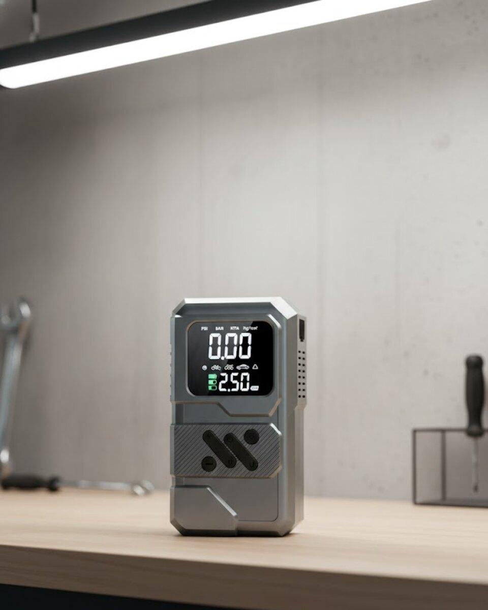 Araçlar İçin Akü Takviye Lastik Şişirme ve Powerbank Cihazı